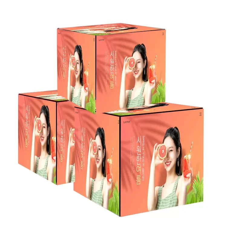 4/5 FacesOutdoor полноцветный светодиодный экран кубика Рубика P3.91 500*500 мм 64*64 пикселей SMD Магический кубик дисплей 45 градусов угловой модуль