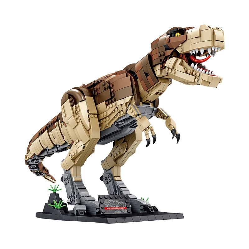 Panlos Brick 1813PCS Jurassic Forest Dinosaurs T-Rex 611001/611002 Dinosaur Model Educational Construction Toys for Kids