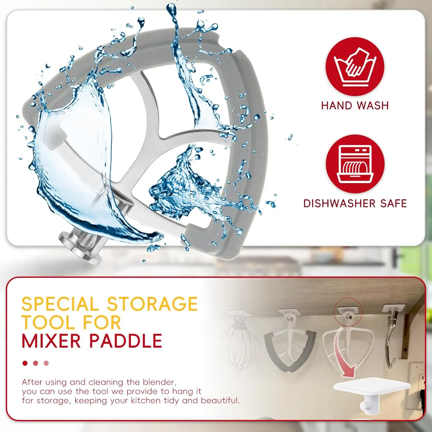Kitchen Mixer Aid Paddle Replacement-KA 5qt Coated Flat Beater/Kitchen Attachments for Stand Mixer