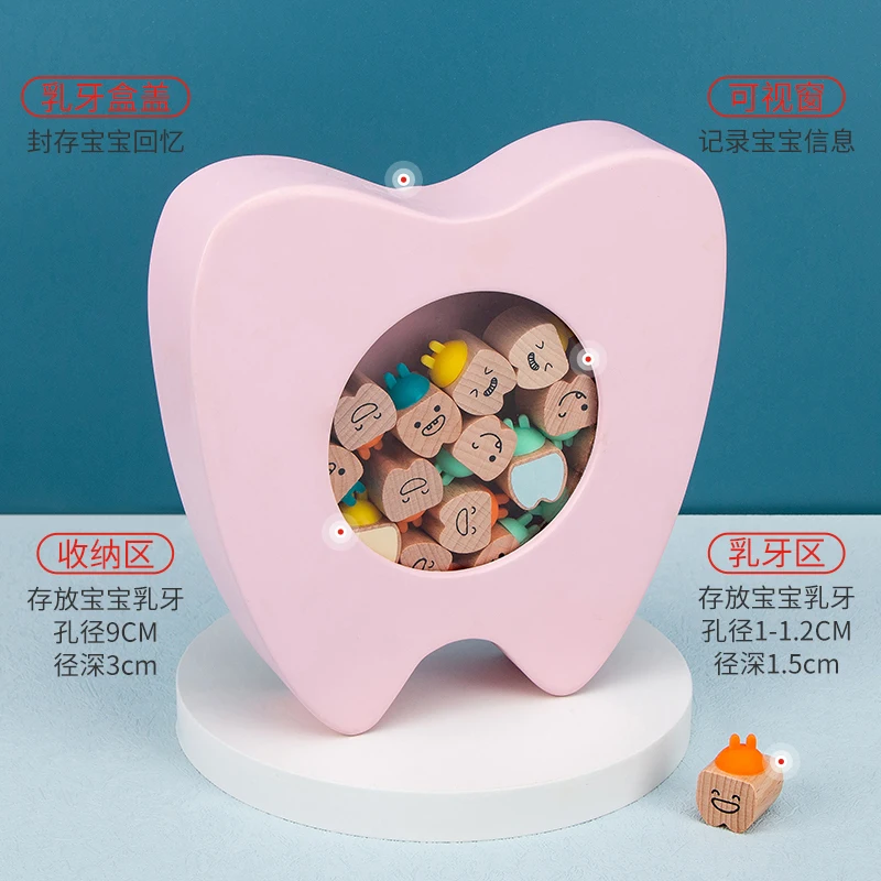 redesign wooden Boys and girls Fetal hair and baby teeth collection box Lovely treasure