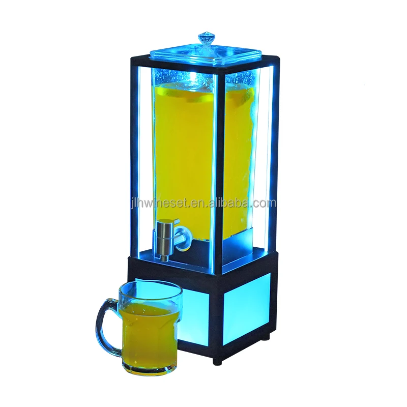 3L beer cooler Tower Draft Beer Juice Drink beverage Dispenser with LED Light Ice Tube and Stand
