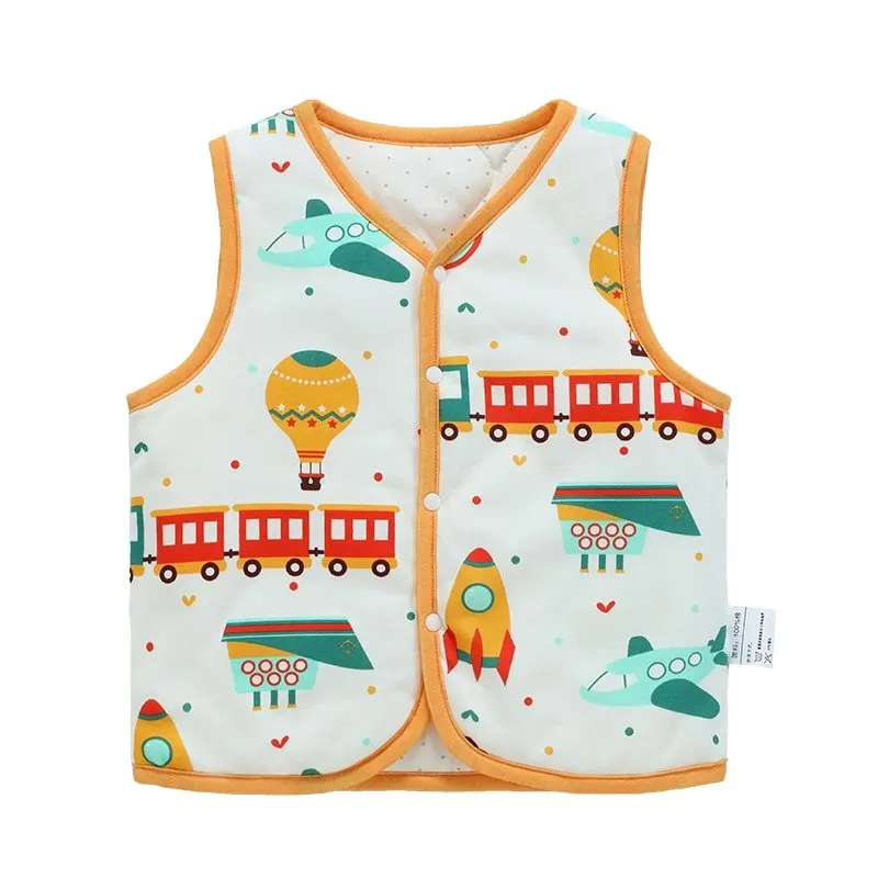 
Unisex Infant Toddler Waistcoat Sleeveless Tank Top Baby Warm Jacket Cotton Warm Vests orange 