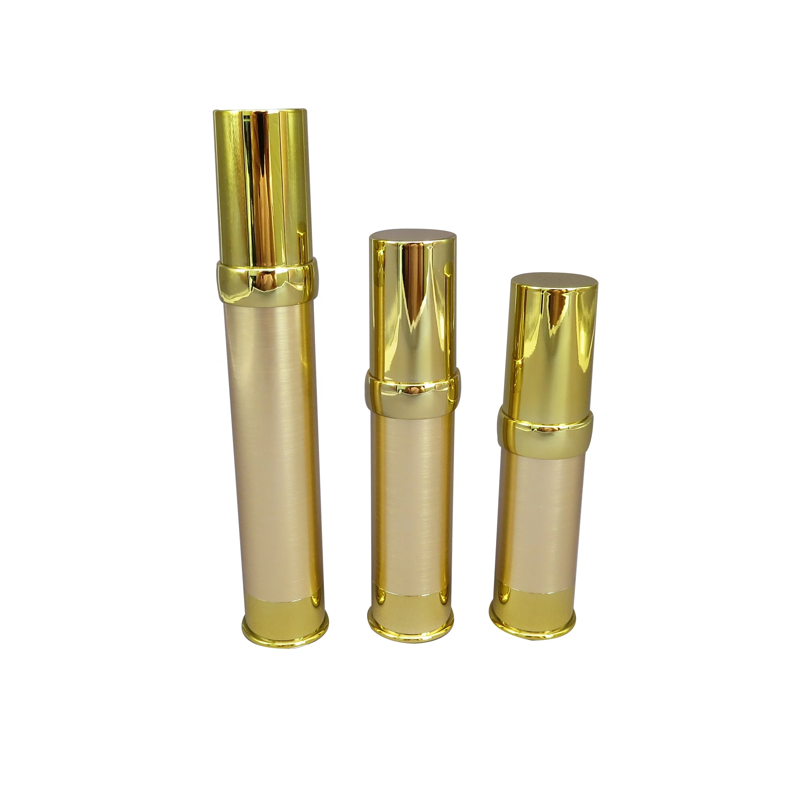 15ml 20ml 30ml airless pump bottle gold plating vacuum cosmetic empty bottle