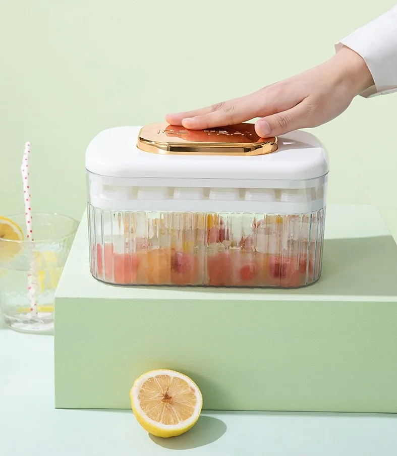 Amazon Ice Cube Tray 2 Layer Food Grade Reusable Durable Ice Tray With Lid And Bin Quick Demould Stackable Ice Silicone Tray