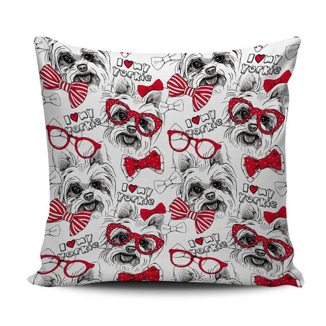 Cartoon Cute Yorkshire Terrier Pattern Designer Decor Seat Outdoor Furniture Cushion Cover Manufacturers