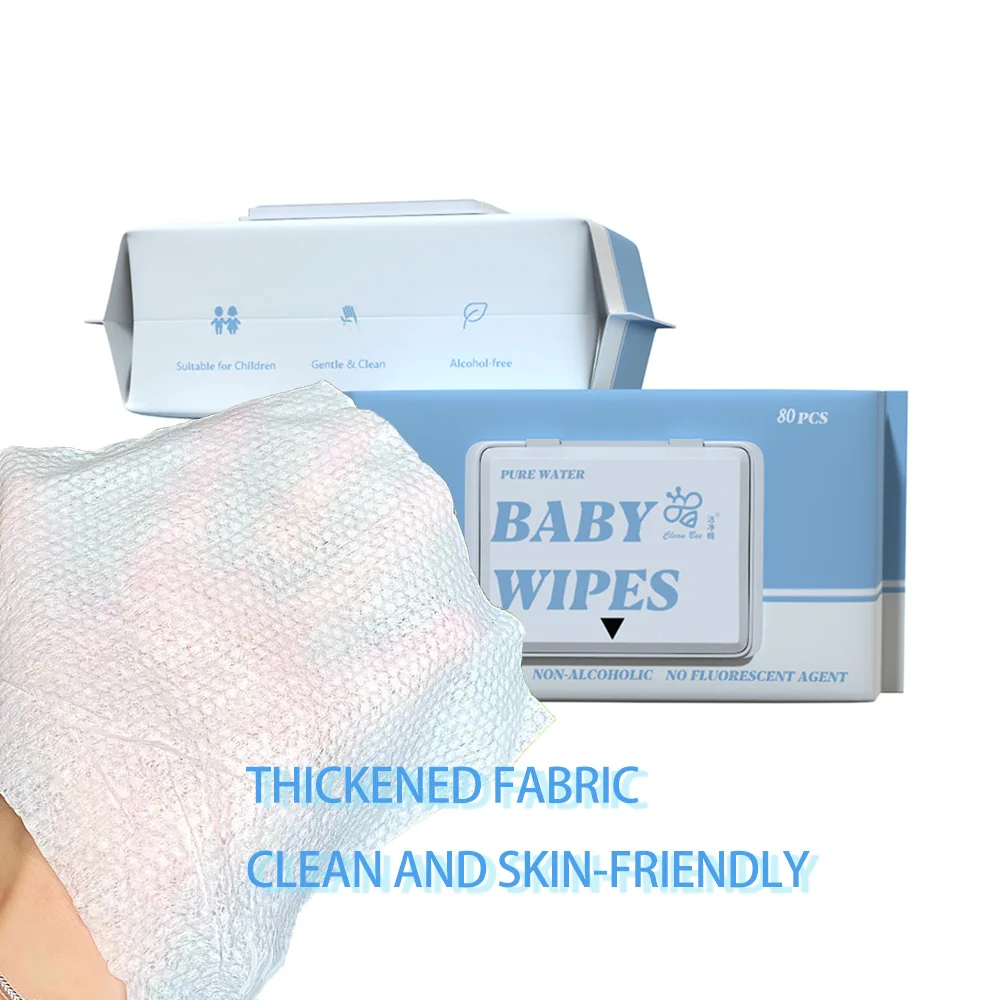80 Pcs Water Wipes Babies 99.9 Pure Newborns Unscented Baby Water Wipes Water Based Baby Wet Wipes