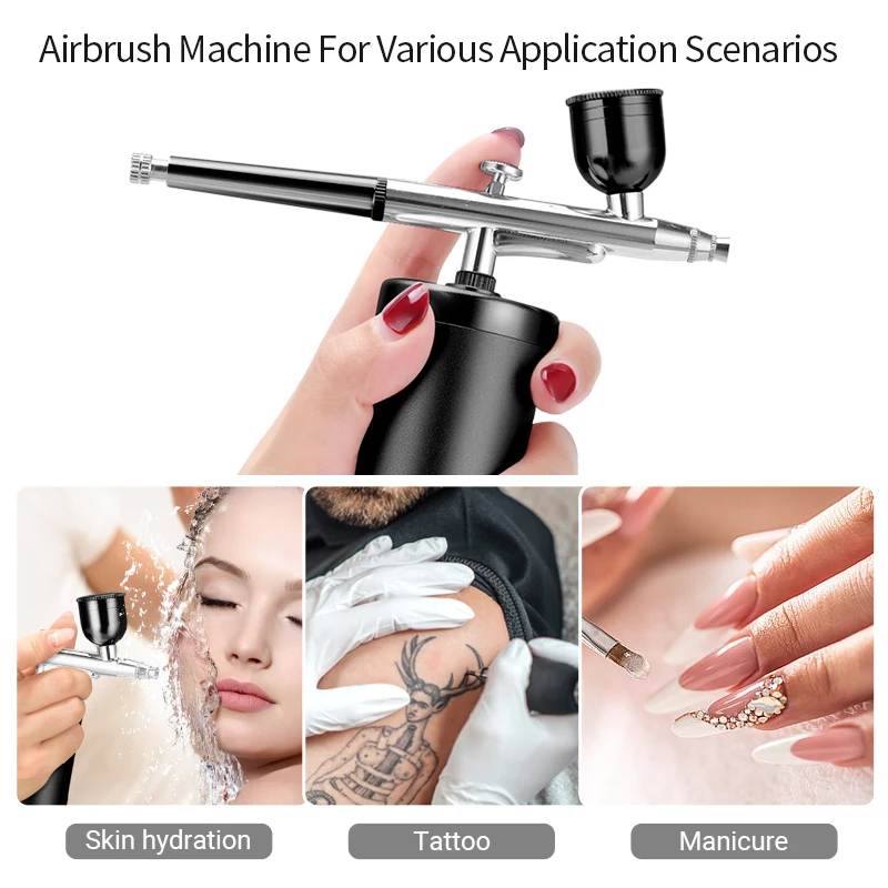 Spray Gun Cordless Airbrush Compressor for PMU Makeup Nail Art Cake Decoration Air Brush Machine for Eyebrow Tint
