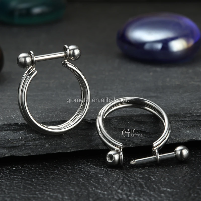 Customization ASTM F136 Titanium Internally Threaded Septum Clicker Horseshoe Circular Barbell Nose Jewelry Piercing Wholesale