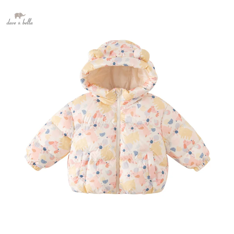 DB4238127 DAVE BELLA Children Down Jacket Winter Casual Boys Printed White Duck Down Girls Top