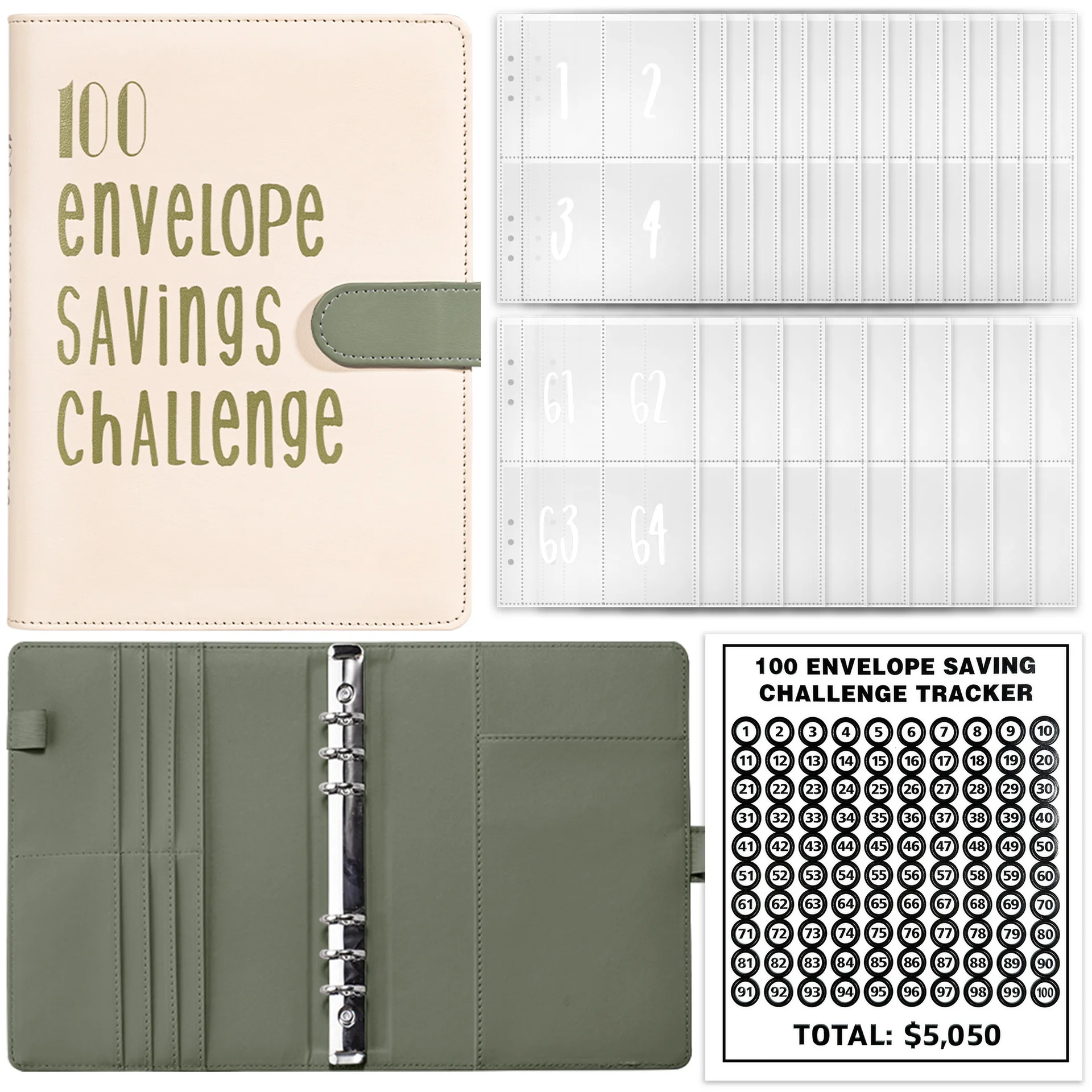 100 Envelopes Money Saving Challenge Binder 100 Envelope Savings Challenge Binder 2024 Planner 100 Day Money Challenge A5 Binder