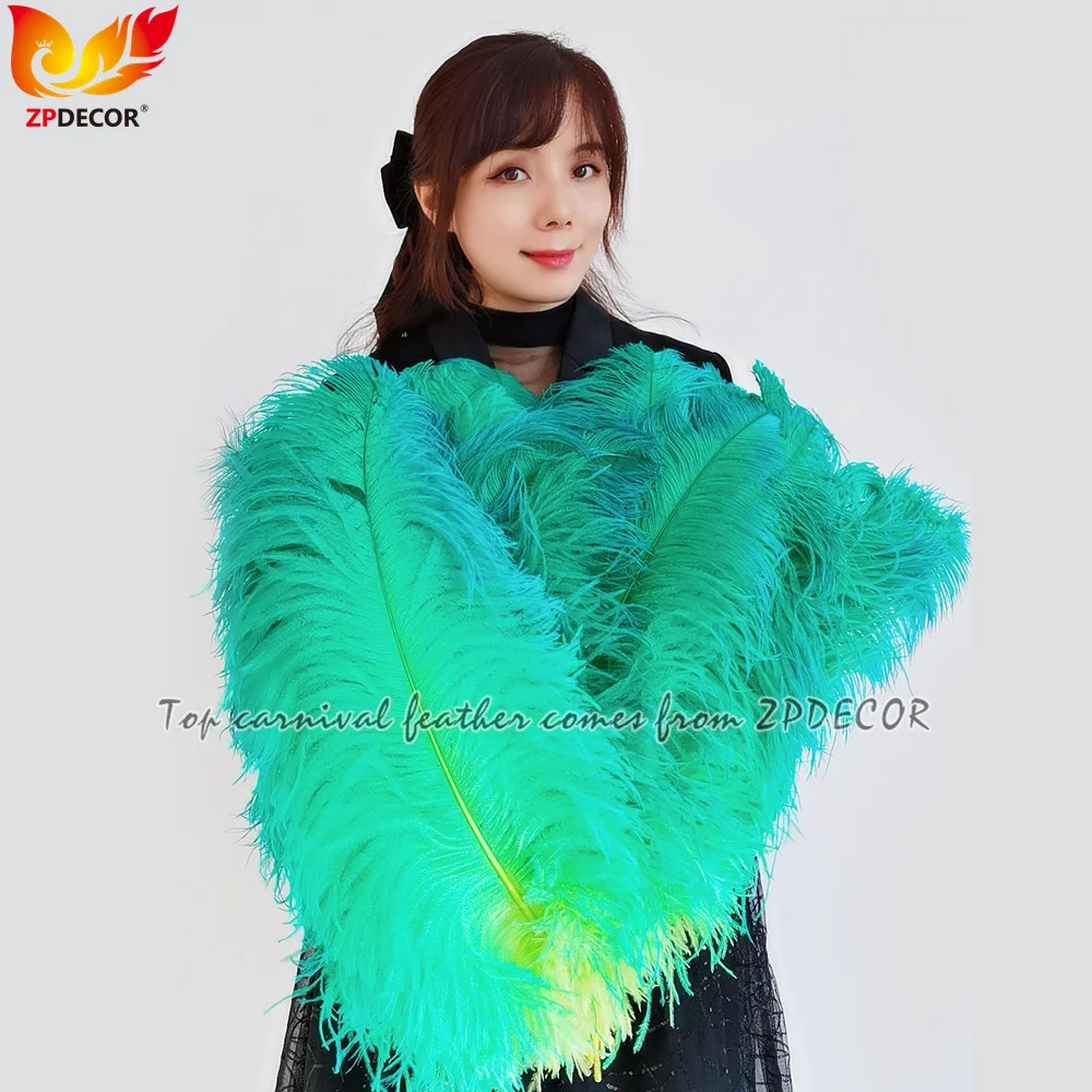 ZPDECOR Factory Wholesale Top Quality Large Ostrich Feathers Dyed 3 Colors Gradient for Carnival Costumes Design
