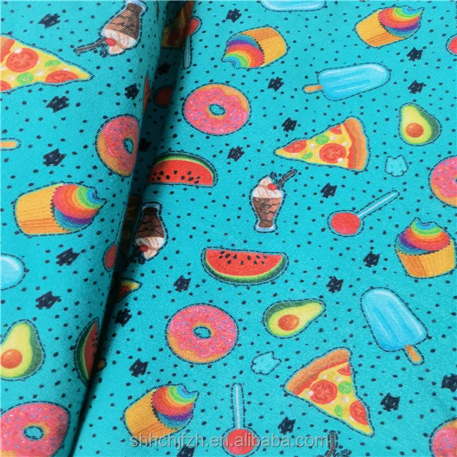 180gsm Cotton Elastane Printed Fabric 95% Cotton Spandex OEM Print Fruit Cotton Fabric Custom Watermelon Summer Printed Fabric