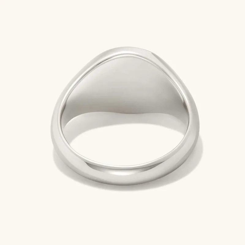 Custom Engraved Jewelry Design Fashion 925 Sterling Silver Blank Plain Signet Ring For Men