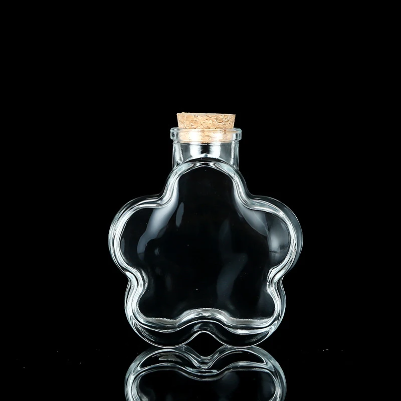 Clear Glass Bottle with Cork for Decoration