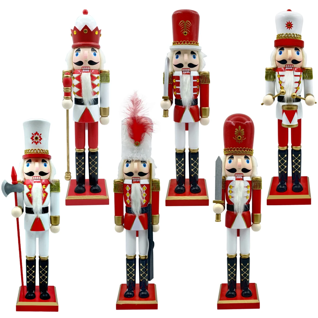 Wholesale Nutcracker Red  White Gold  Christmas Gifts Set Corporate Gifts Wooden Nutcracker