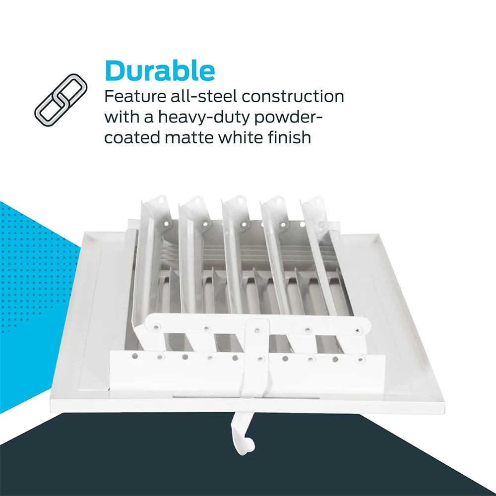 Hot sale 3-Way Stamped Face Steel Ceiling/sidewall Air Supply Register Vent Cover Actual Outside Dimension