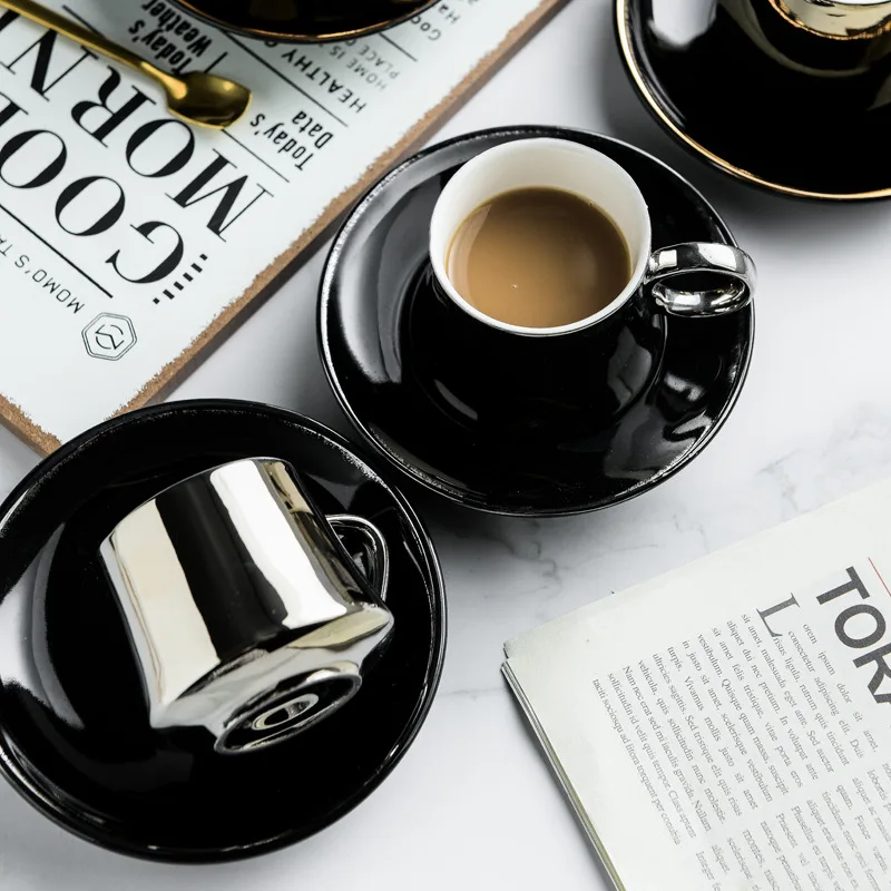 12pcs Silver Golden Pattern Arabic Tea Coffee Cups Islamic Wedding Favors Gift Set