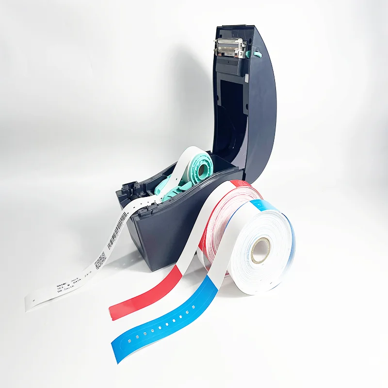 Customized barcode roll wristband hospital patient disposable medical ID thermal print identification bands thermal wristband