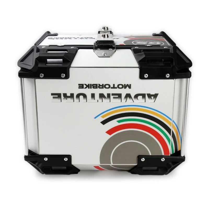 55L Large Size High Quality Metal Saddle Scooter Trunk Luggage Alloy Bracket Box Bandage Rope Motorcycle Top Case Aluminum