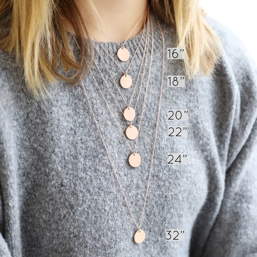 AFXSION Personalised Stainless Steel Jewelry Girls Gold Family Hoop Necklace Engraved Name Positive Phrase Word Circle Necklace