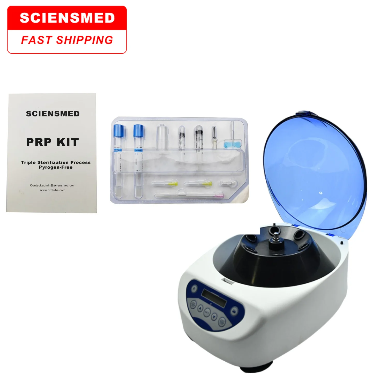 SCIENSMED Laboratory Centrifuge PRP kit use for dental hair skincare Platelet rich plasma prp tube prp kit