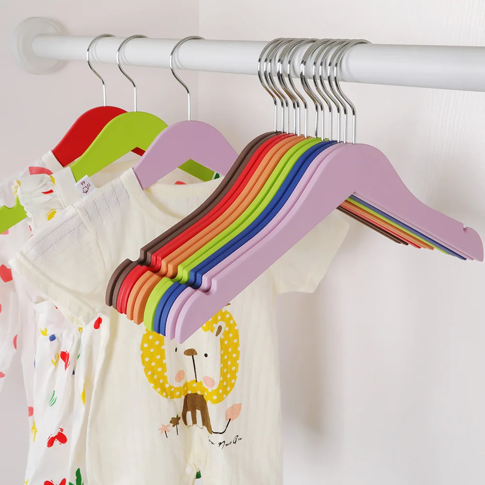 LINDON Colorful ABS Material Thin Kids Clothes Hanger with Rubber Coated