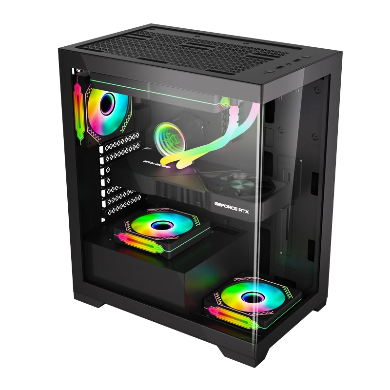 SNOWMAN Limited Edition PC Case Full Tower Computer Case EATX ATX MATX Mini ITX Tempered Glass Plate Black Desktop PC Case
