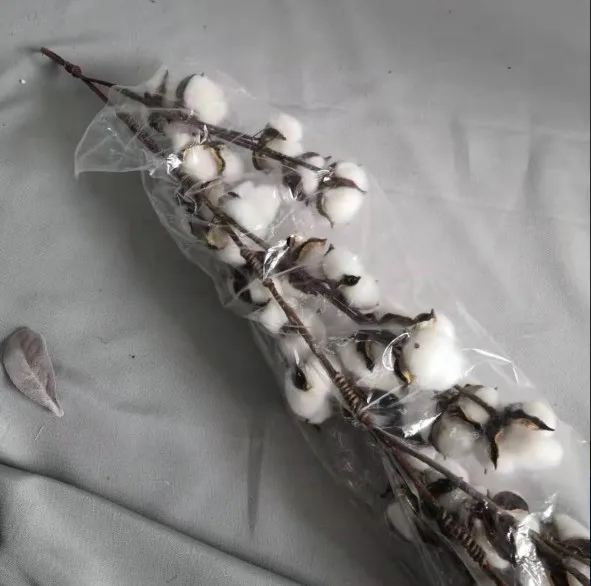 FCR1013 Factory supply decorative dried artificial cotton stems garland for sale