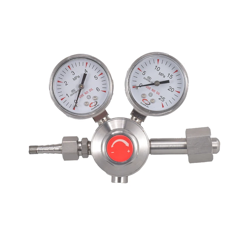 High Purity Stainless Steel 316L Gas Pressure Regulator Q13R-3R Model for Oxygen Ammonia Carbon Dioxide