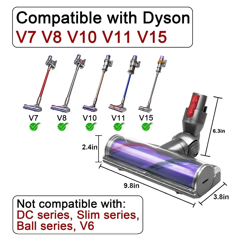 Compatible with D yson V7 V8 V10 Replacement Part  for Hardwood Floor Carpets SV10 SV11 SV12 SV14 vacuum cleaner floor brush