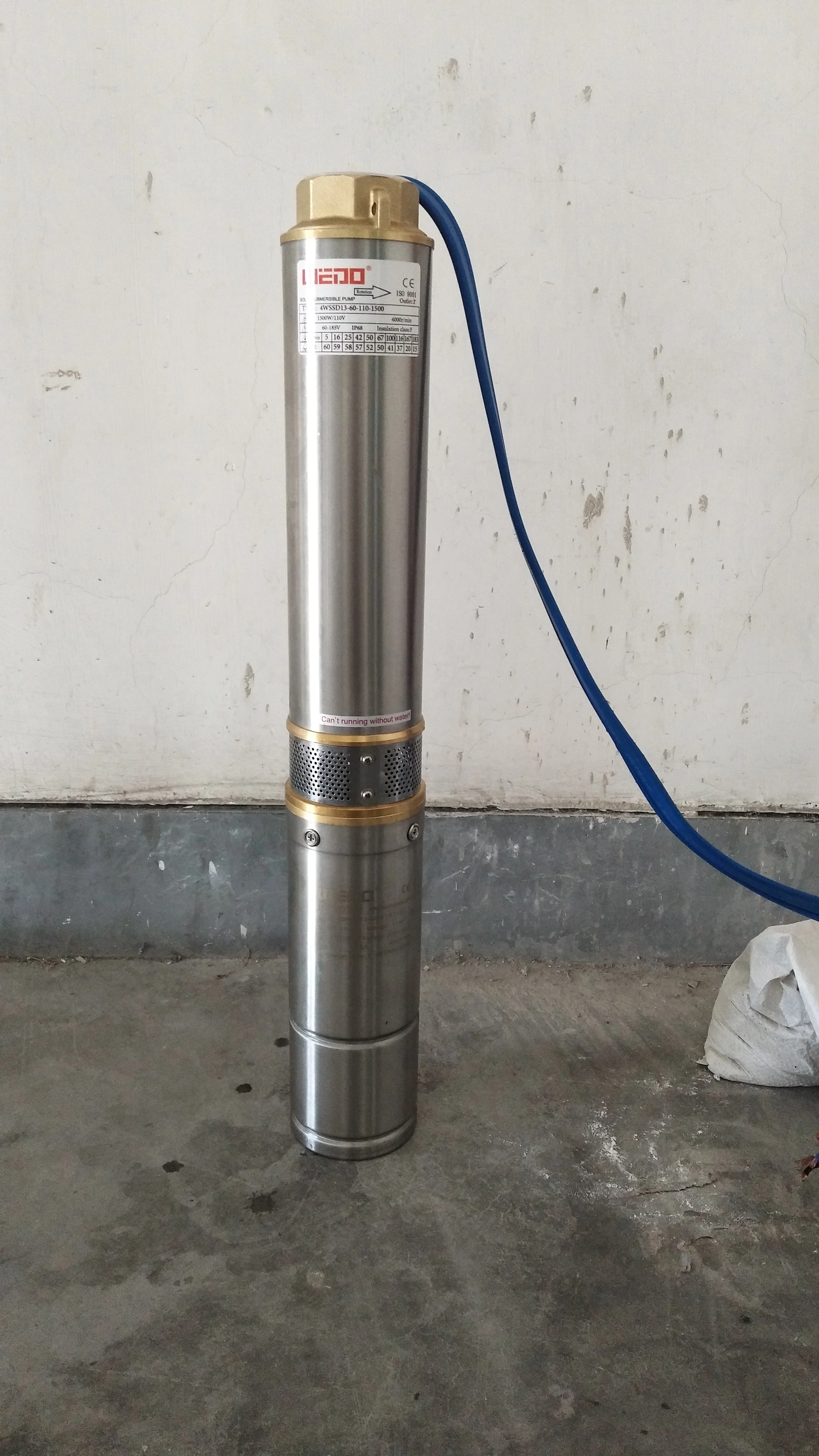 wedo 4inch 48v 750w 1hp Stainless Steel  Brushless DC Solar irrigation submersible deep well Water Pump