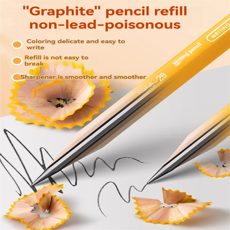 Deli S956 ordinary pencil student special water-based paint 2 than writing correction grip posture HB learning pencil 60