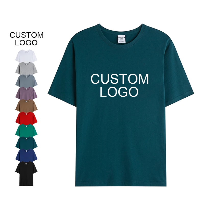 Wholesale casual blank plain unisex t shirt 100% cotton 190g Crew neck custom designer screen printing T Shirts