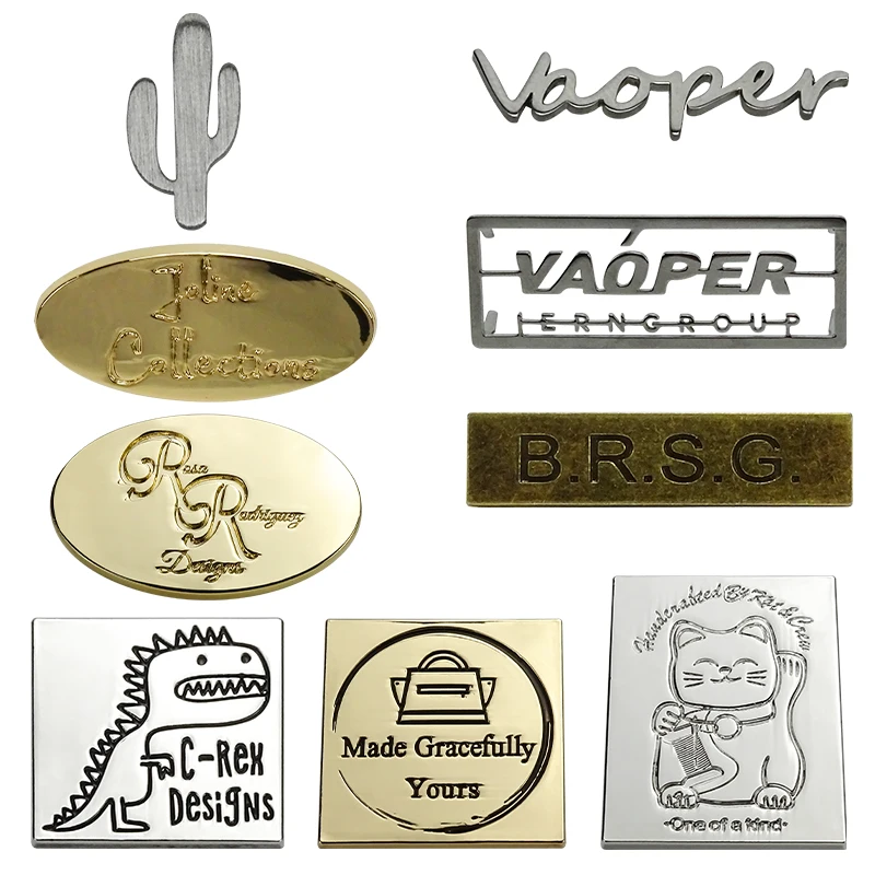 Light gold female bag hardware zinc alloy sign  metal logo accessories for bags 36*36mm