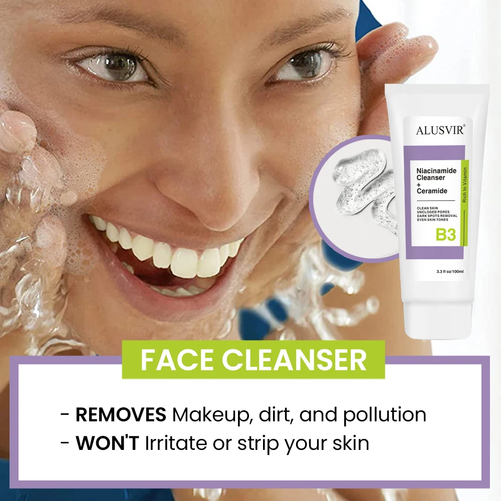 Customized Logo Niacinamide Whitening Skincare Face Wash Cleanser Serum Cream Skin Care Routine Sets For Black Women