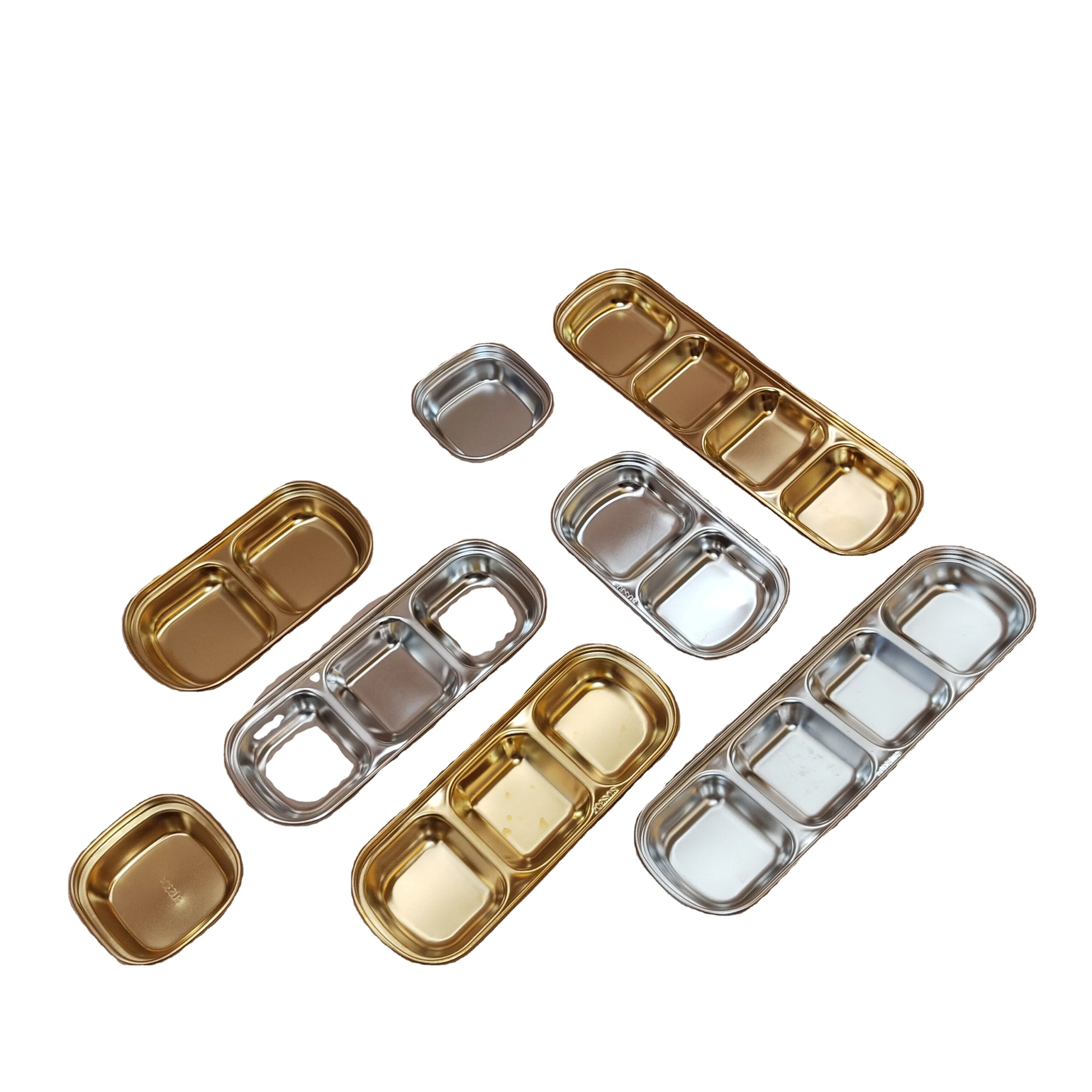 Korean 2 3 three compartment sauce dish set rectangle soy sauce dish 2 compartment seasoning dish Home kitchen promotion