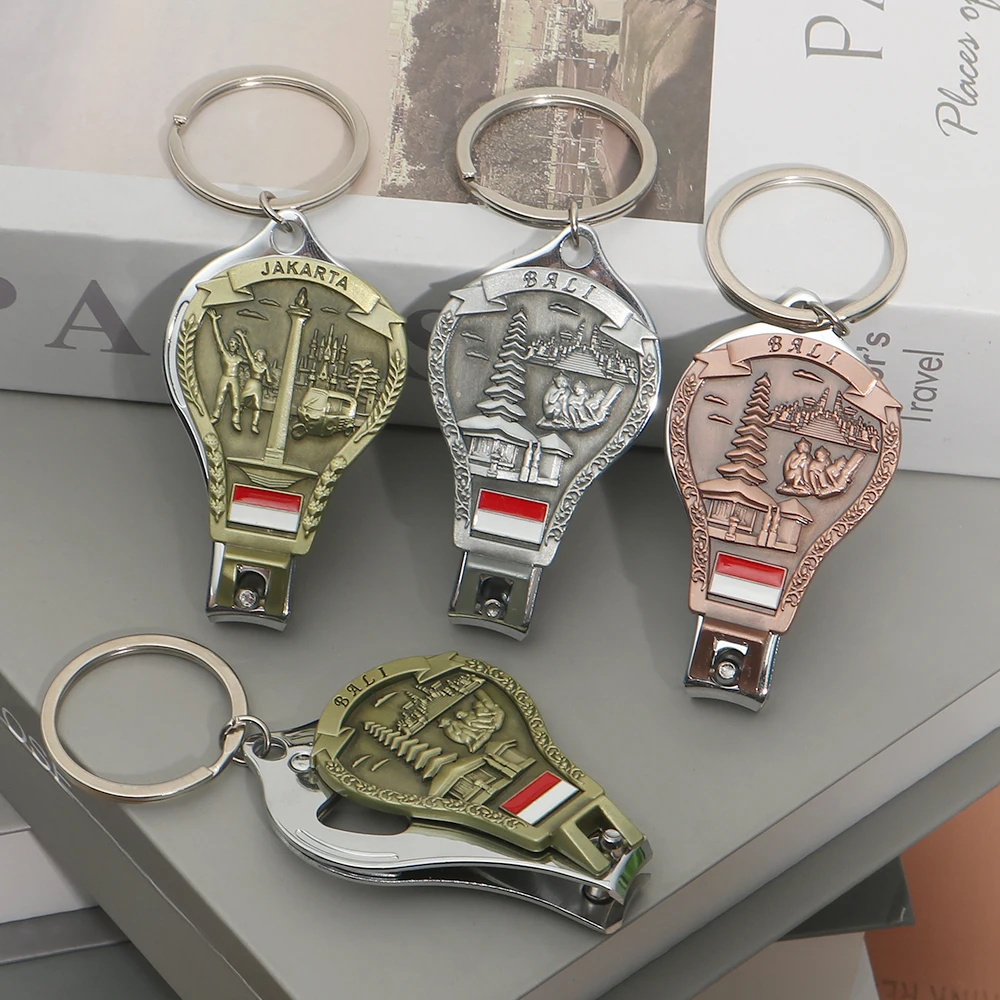 Custom Metal Tourist Souvenir Nail Clippers Keychain Personalizado Nail Scissors Key Ring Holder Accessories