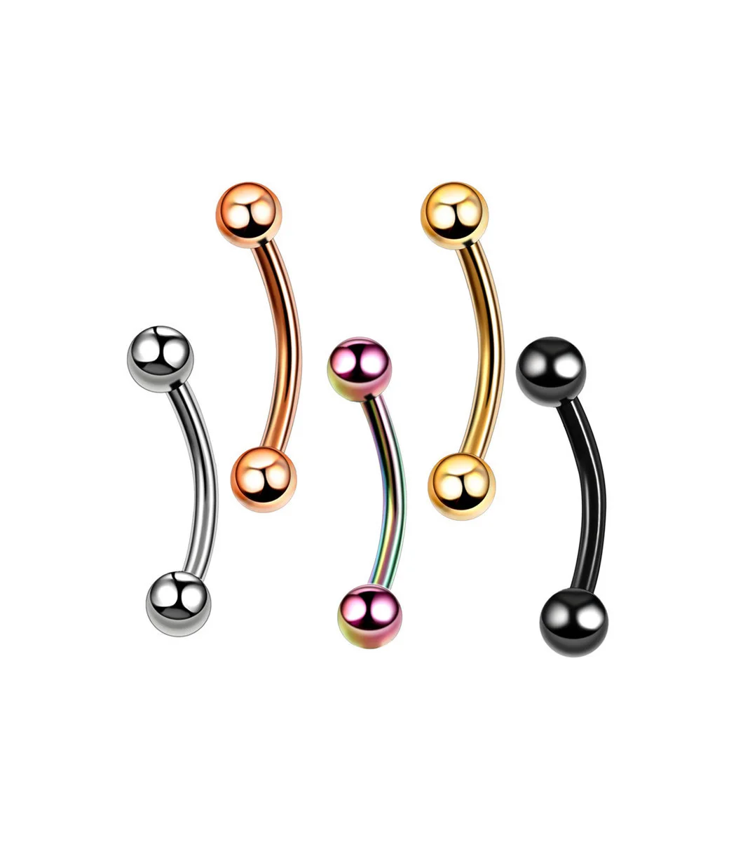 Factory Direct Sale Of G23 Titanium Arc Lip Piercing PVD eyebrow stud Ear Bone Stud Titanium Steel Nose Stud