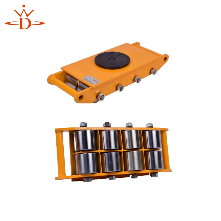 Supper Heavy Duty Rotating Round Platform Cargo Trolley Roller Skid For Machinery Moving Heavy Object Moving Equipment