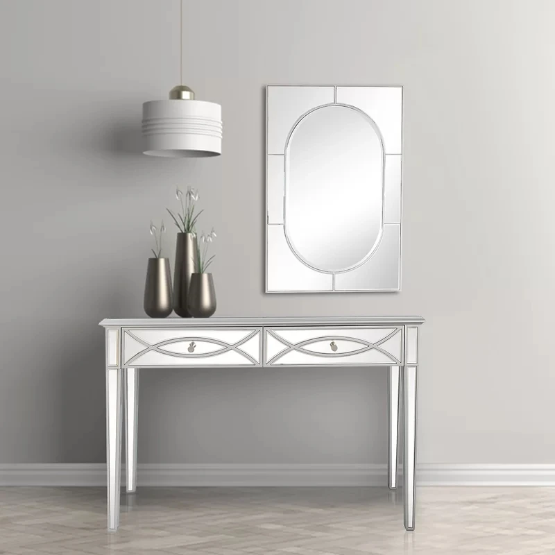 Modern Hallway Furniture Elegant Design Mirrored Console Table with Mirror