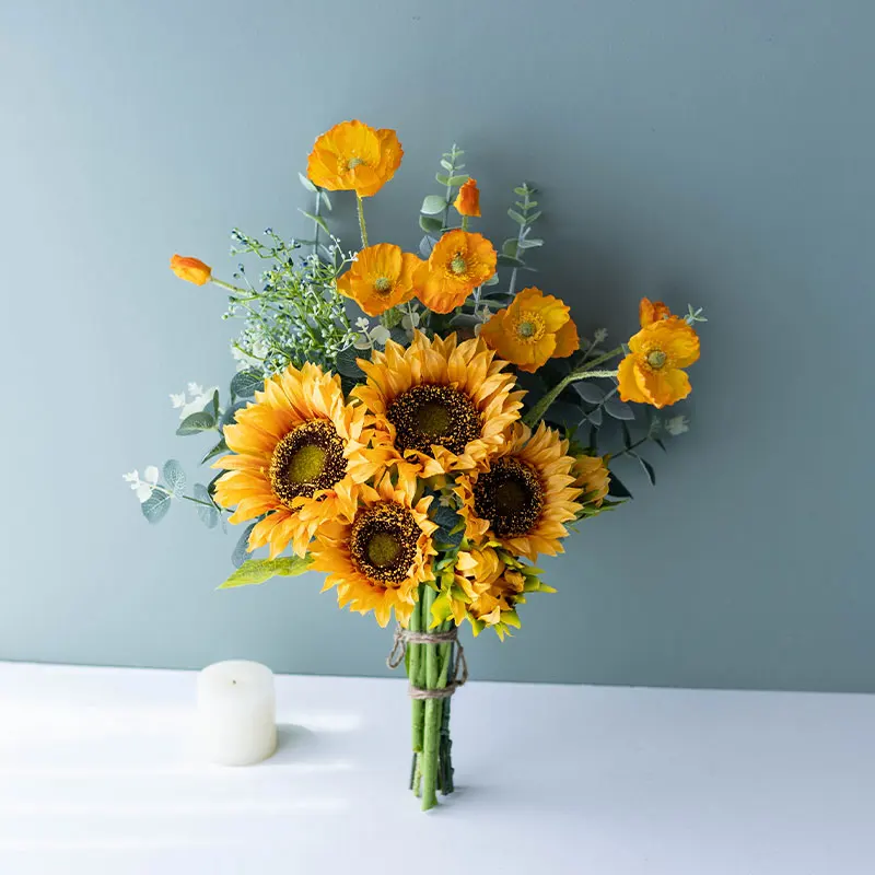 wholesale high quality  artificial Sunflower For Home Decoration Wedding Photography Props