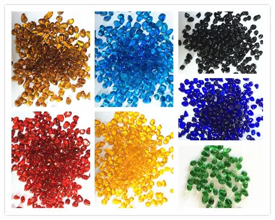Colored Glass Pebbles in Pool Interiors Colorful Glass Beads For Wall