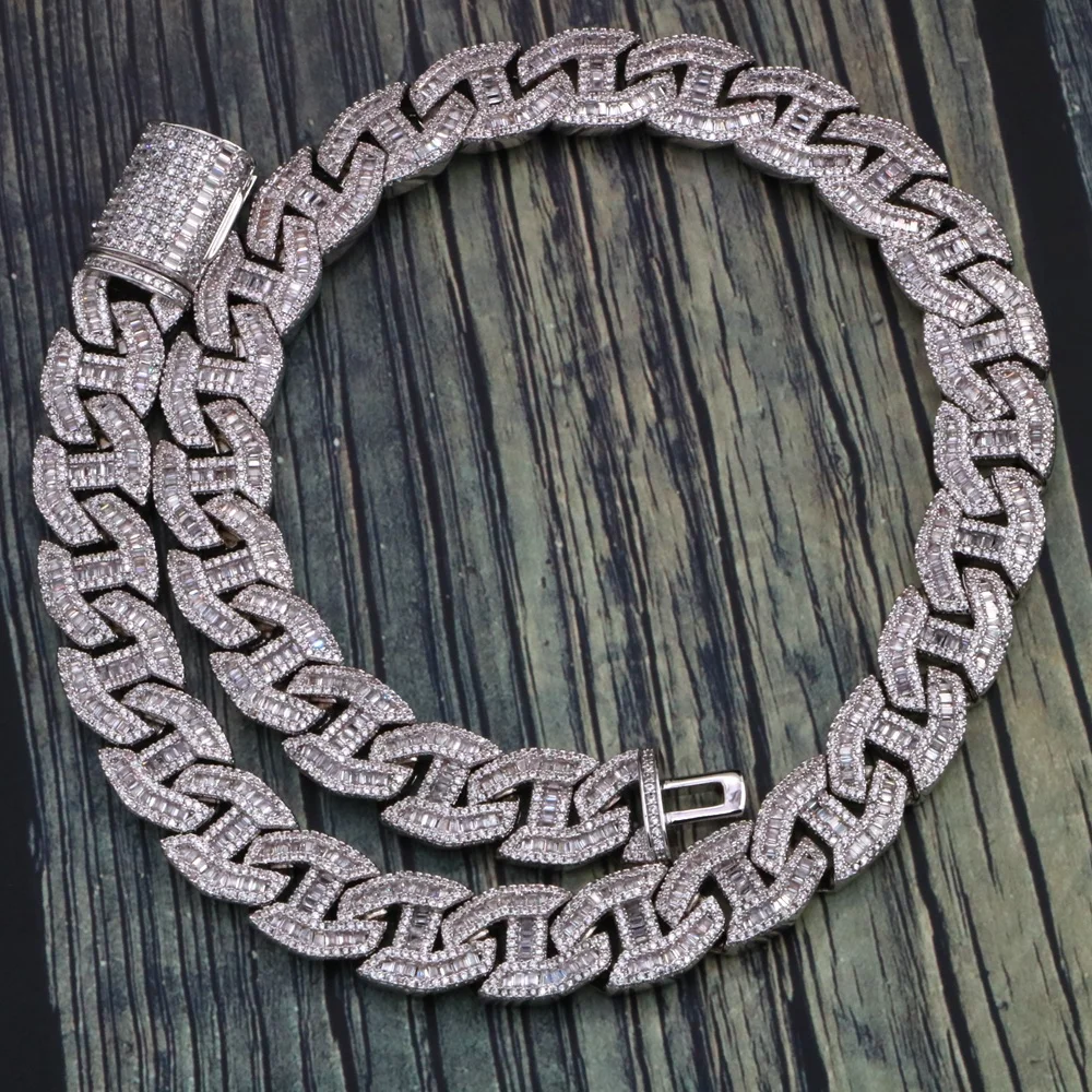
Mister Jewelry Cooperated Rapper Body S Shaped Baguette Chain Male Link Fence 