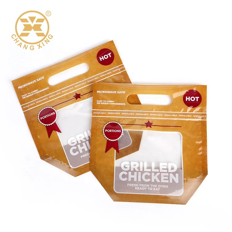 Grease Proof Poultry/Turkey/Duck Full Grilled Chicken Plastic Bag With Anti-fog Window Rotisserie Chicken Packaging Bags