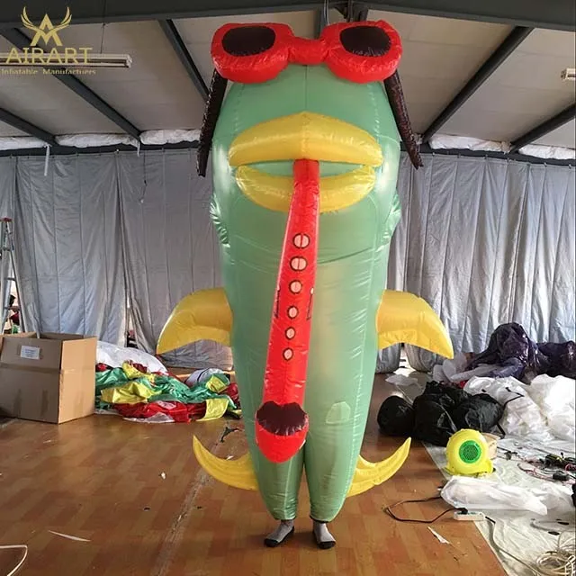 inflatable fish costume,led lighting inflatable cartoon fish puppet for children party stage decoration