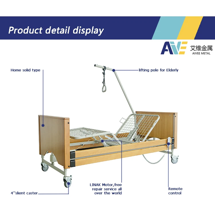 
Cheap price LINAK Five functions electric home care bed for the elderly and disable people 