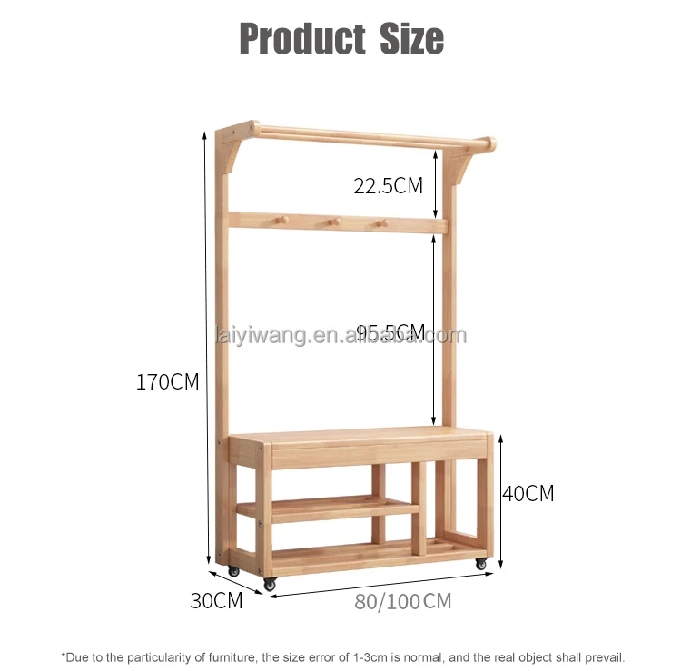 Removable Living Room Free Standing Coat Rack Hall Tree With Bench And Shoe Storage