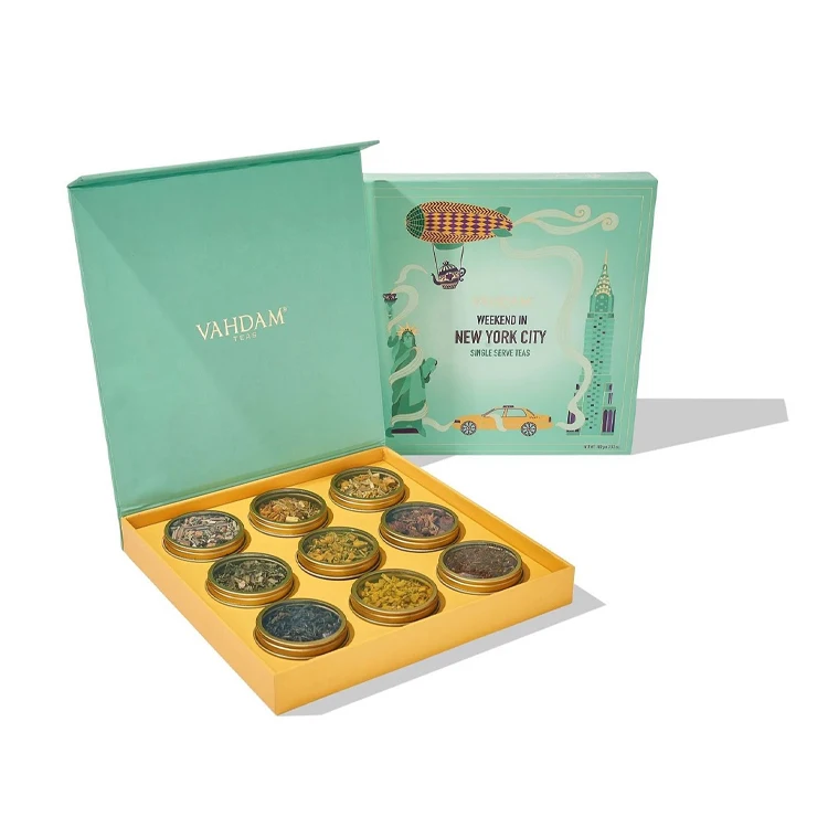 customized nail brush light weight packaging boxes elegant colorful box tea packaging