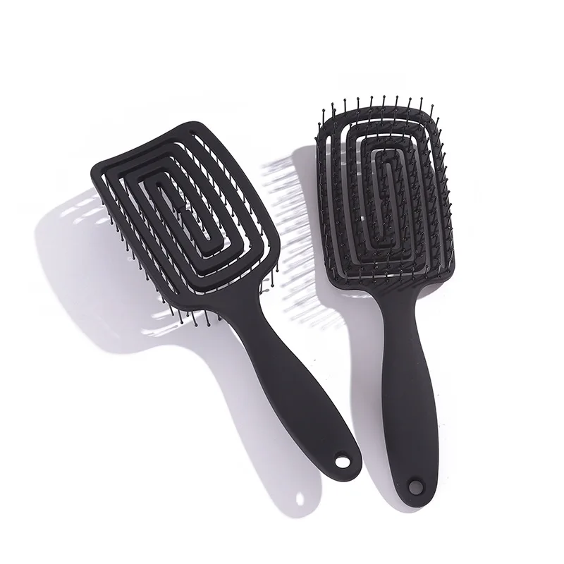ZONZHU Girls And Women With Wavy Curly Hair Thick Long Wet or Dry Hair Scalp Massage Combing Plush Nylon Hair Brush