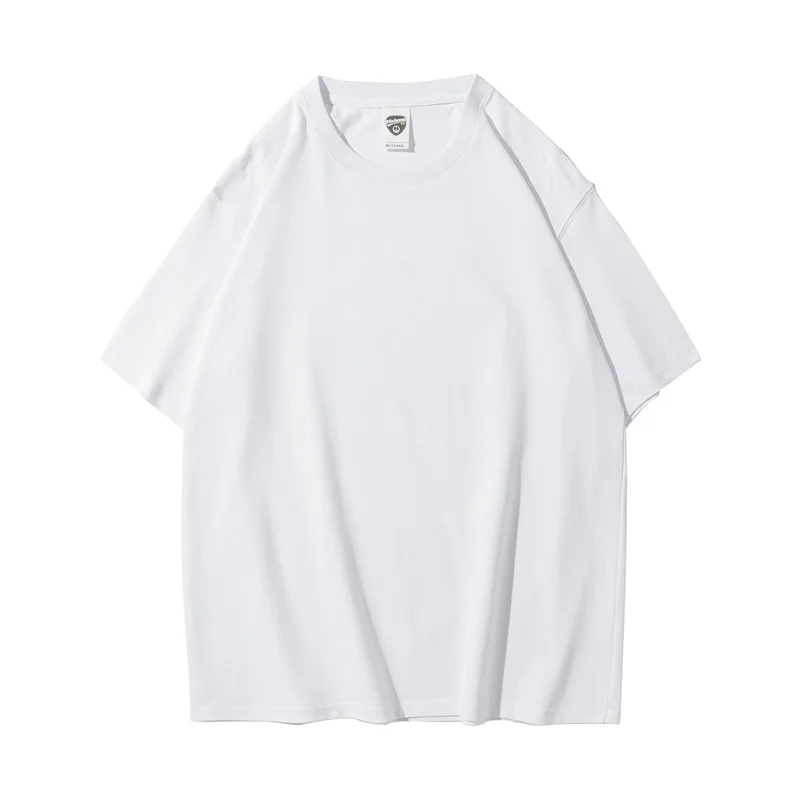 Wholesale bulk oversized shoulder down oversized unisex blank plain color high-quality 100% pure cotton t-shirt